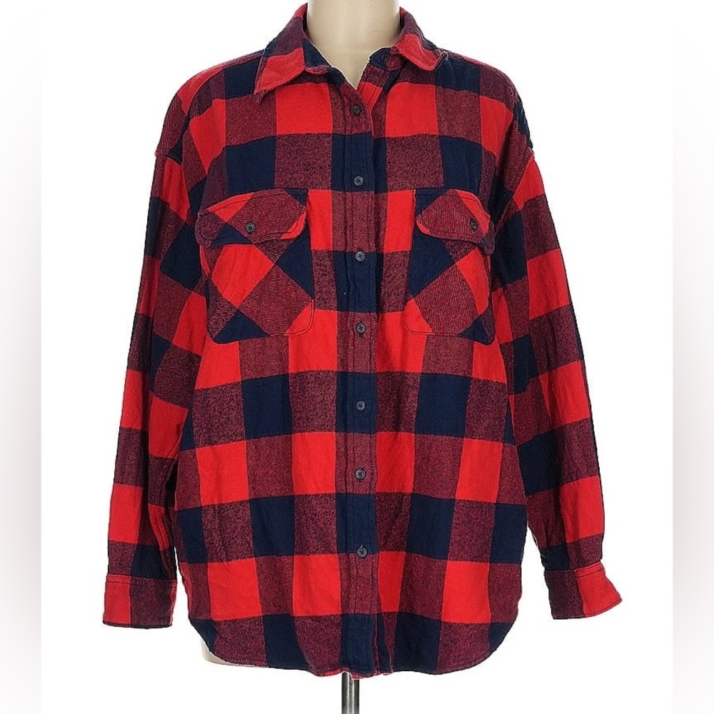 Plaid J.Crew pullover top